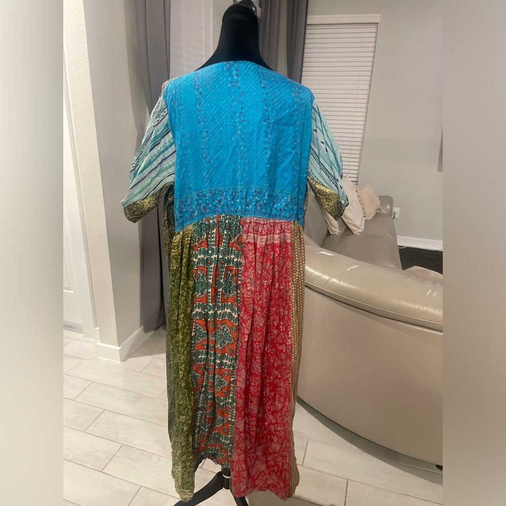 Sacred Thread Silk Groovy Patchwork Bohemian Sund… - image 2